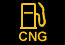 Yellow fuel pump icon with CNG label, indicating compressed natural gas fueling