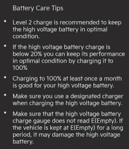 HV Battery care tips
